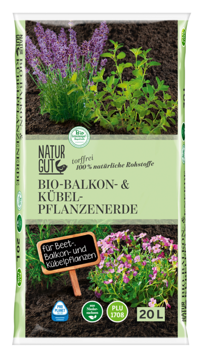 Torffreie Bio-Balkon- & Kübelpflanzenerde der PENNY-Eigenmarke Naturgut 