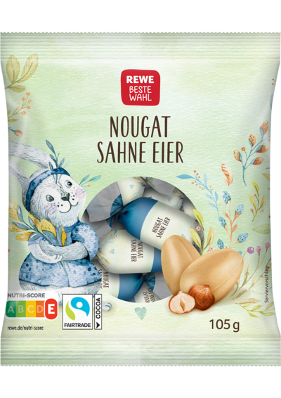 Nougat Sahne Eier mit FAIRTRADE COCOA-Siegel von REWE Beste Wahl 