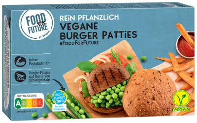 Vegane Burger Patties auf Basis von Erbsenprotein von Food For Future