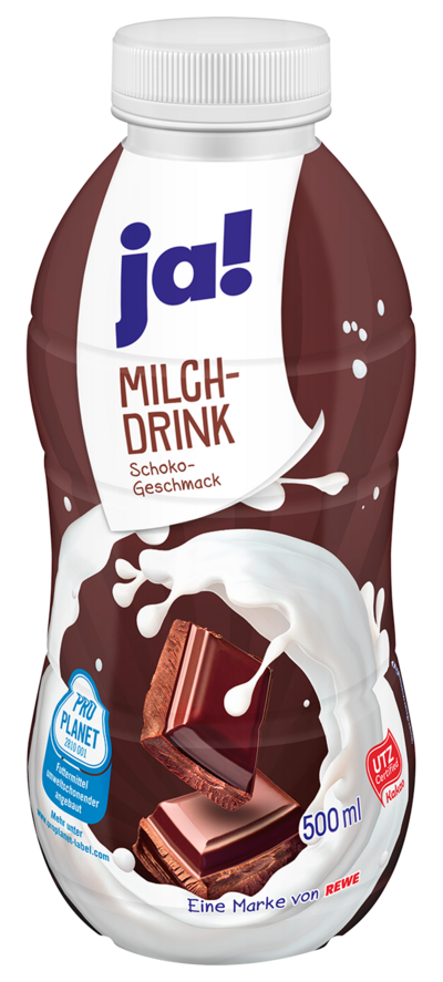 Milchdrink in der Geschmacksrichtung Schokolade der Eigenmarke ja! 