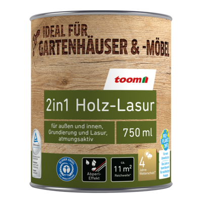 2in1 Holz-Lasur 750 ml von der Marke toom 